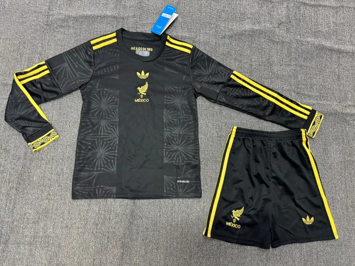 Mexico Gold Long Sleeve Kids Suit 2025/2026