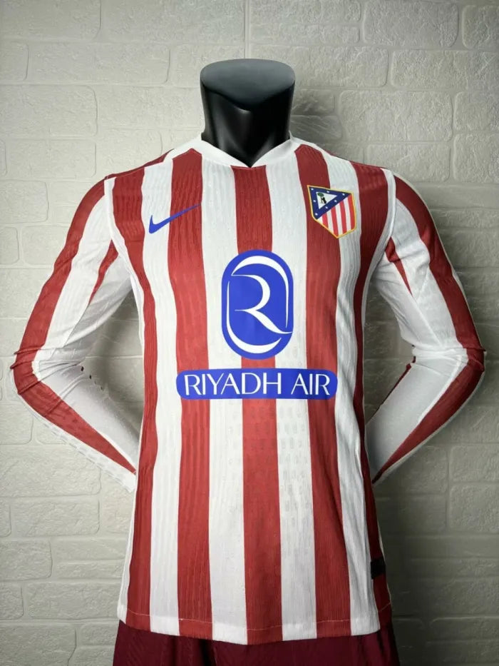 Atletico Madrid Home Player Long Sleeve Jersey 2025/2026