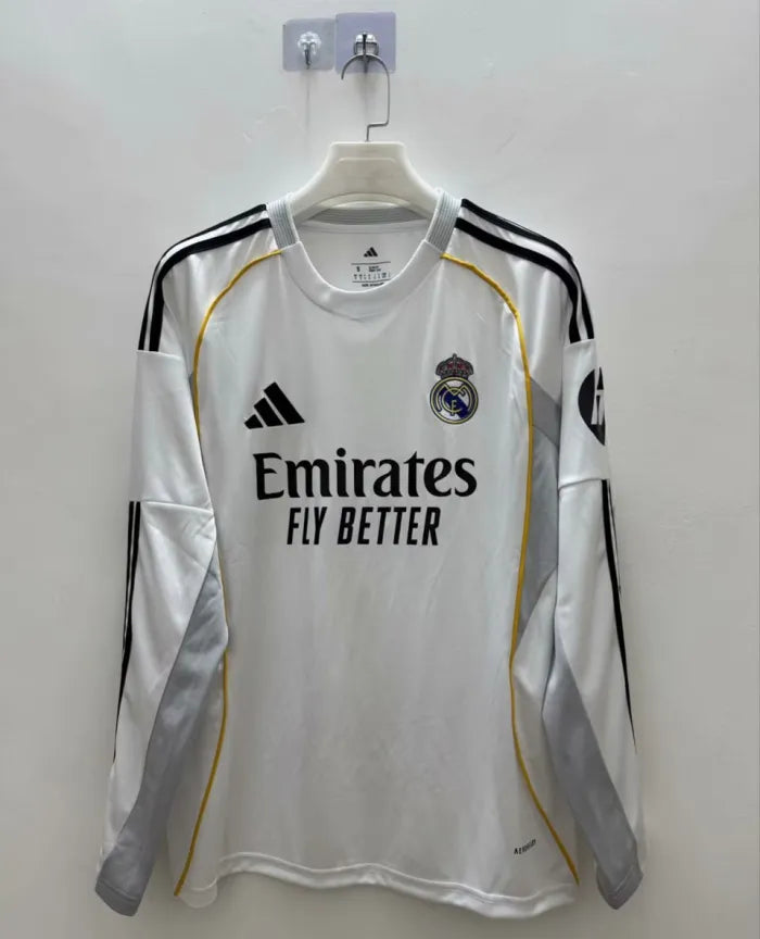 Real Madrid Home Man Long Sleeve Jersey 2025/2026