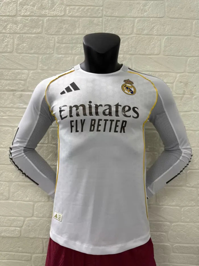 Real Madrid Home Player Version Long Sleeve Man Jersey 2025/2026