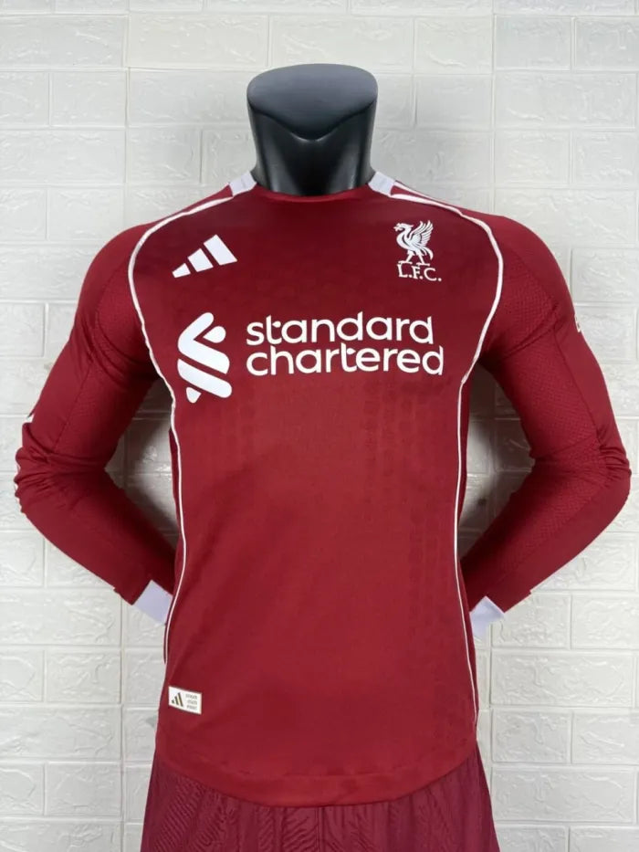 Liverpool Home Player Version Long Sleeve Jersey 2025/2026