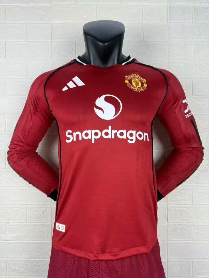 Manchester United Home Long Sleeve Player Jersey 2025/2026