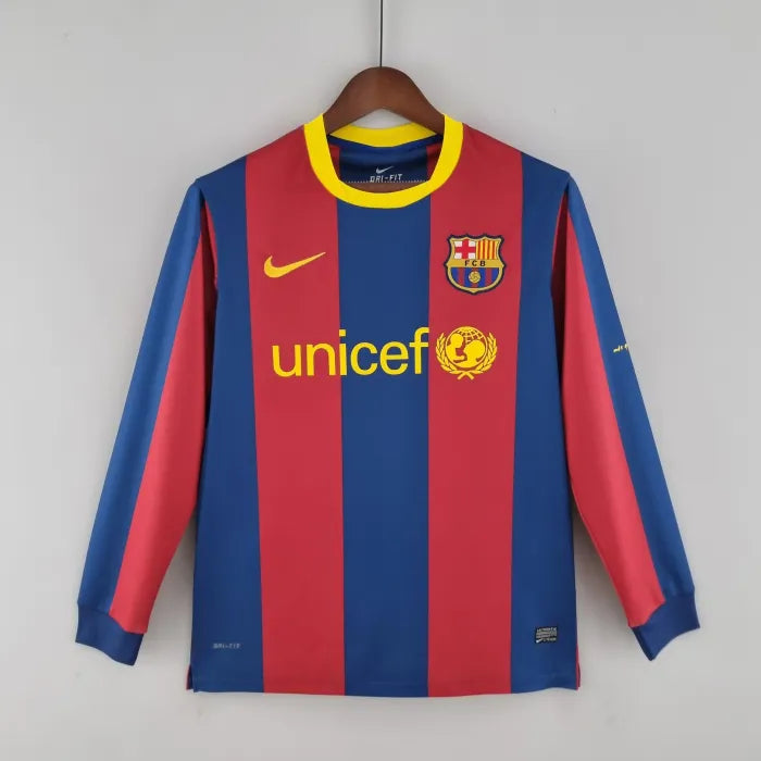 Barcelona Home Long Sleeve Retro Jersey 2010/2011